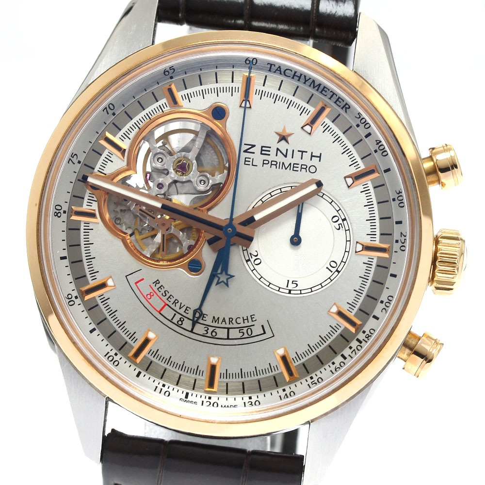 ゼニス ZENITH 51.2080.4021 エルプリメロ クロノマスター オープン 自動巻き メンズ 良品 箱付き_889179【中古】