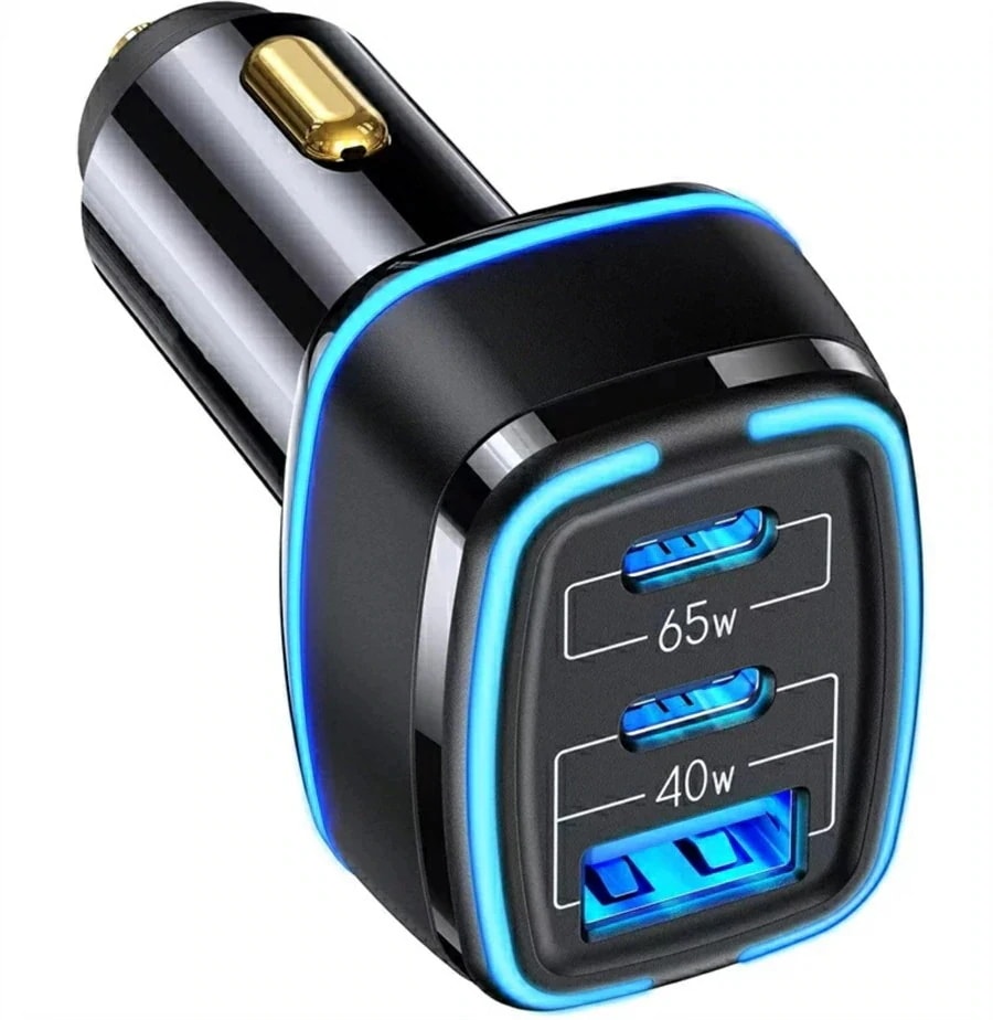 105W シガーソケットusb 3ポート PD&QC対応 カーチャージャー 3台同時充電 超小型 急速充電 PD3.0 65W 20W P 45W 車載充電器 QC4.0 20W USB Typ