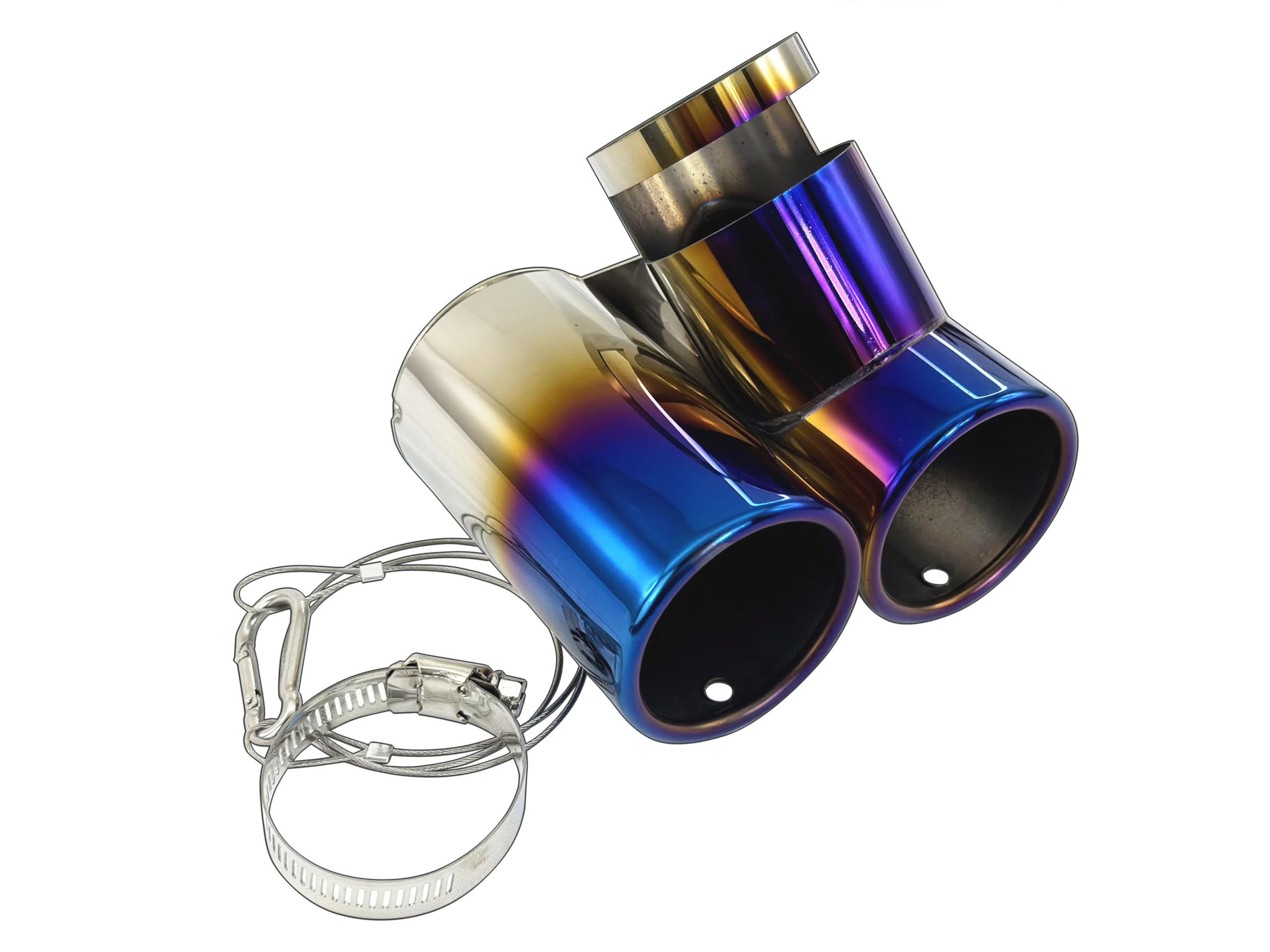 BRIGHTZ N-BOXカスタム JF5 JF6 ステンレス２本出しマフラーカッター 青 【 MUF－CUT－022 】 JF F5 F6 5 6 N－BOX NBOX カスタム