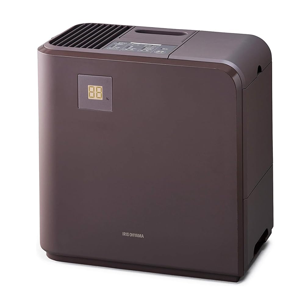 アイリスオーヤマ 加湿器 大容量 スチーム式(加熱式) 気化式 ハイブリット式 加湿量 500ml タンク容量 5L 14畳 10時間連続加湿 卓上 デスク用 加湿表示あり HVH-500R1-T ブ