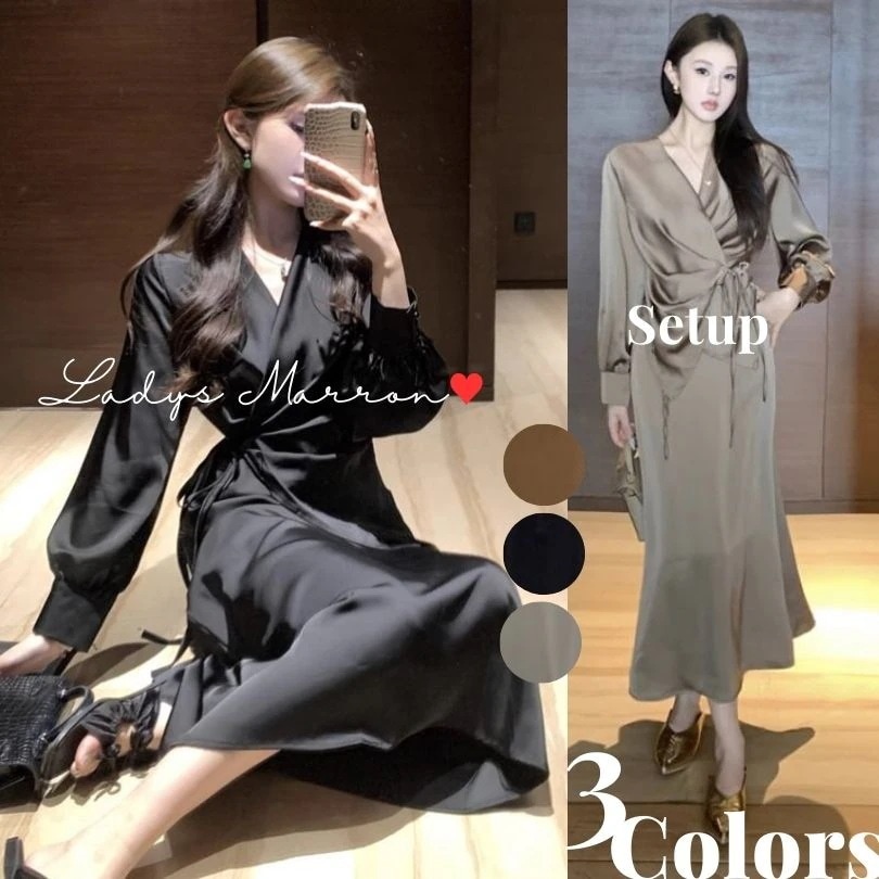 【急速出荷 2025年新作】セットアップ スカート レディース 韓国 きれいめ ロングスカート お呼ばれ 同窓会 成人式 卒業式 服 上品 黒 ベージュ コンサバ カジュアル フォーマル ツーピース