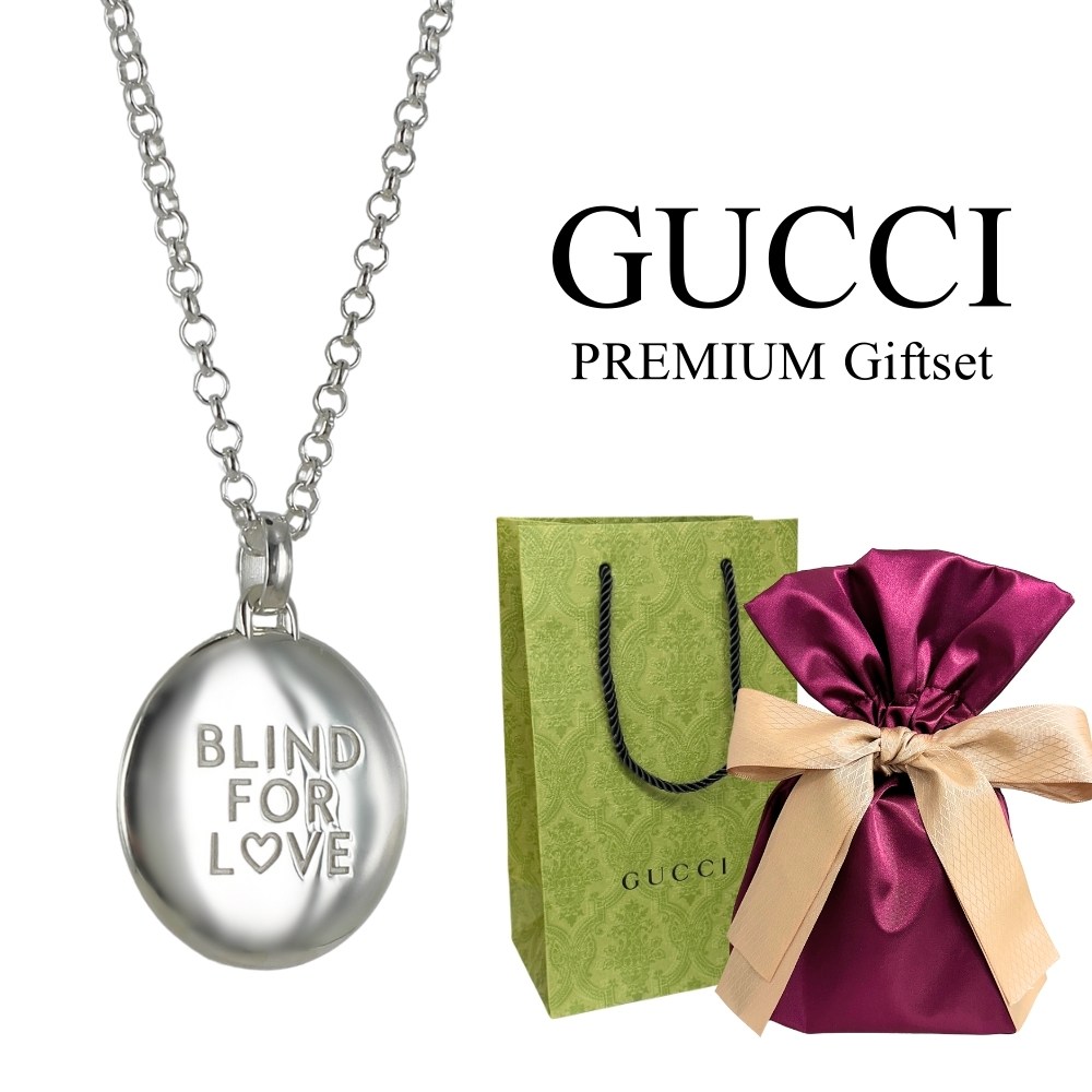 ラッピング済 ギフトセット グッチ ネックレス Blind for Love ペンダント シルバー925 GUCCI レディース メンズ ユニセックス アクセサリー ブランド プレゼント ギフト 記念