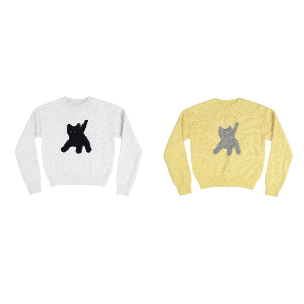 フラッシュキャッツアンゴラニット ホワイト イエロー (2カラー)