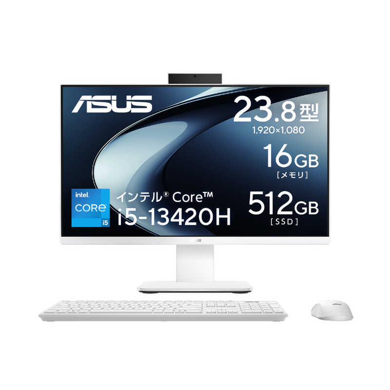 ASUS エイスース　デスクトップパソコン V400 AiO (V440VAK) [23.8型/Win11 Home/Core i5/16GB/512GB] ホワイト　V440VAK-WPC125W
