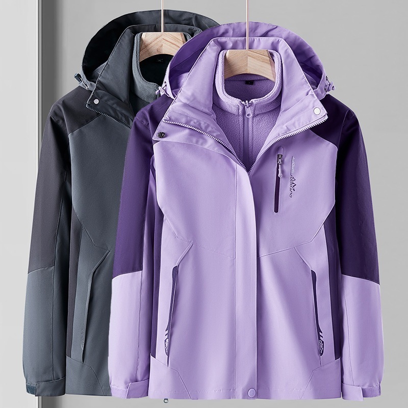 アウトドア秋冬2着パンチスーツ男3人1女大型サイズ保温防風カップル作業登山服 C31-1087