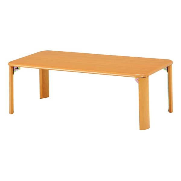 折れ脚テーブル シンプル 長方形 収納 ナチュラル 幅90×奥行60×高さ32cm VT-7922-960NA