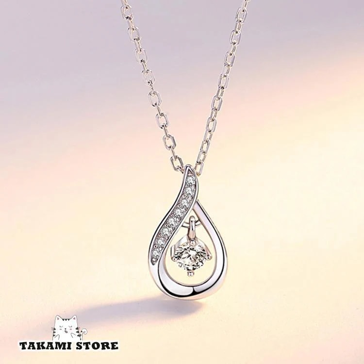 ネックレス レディース しずく 雫 揺れる石 ドロップ シルバー925 プラチナ仕上げ 女性 クリスマスプレゼント お祝い ギフト 20代30代40代