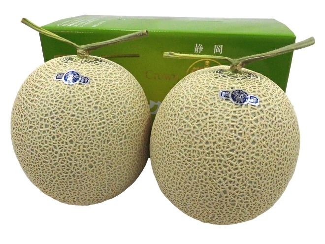 静岡産 =クラウンメロン= 大玉 約1.8kg2玉入り 専用化粧箱等級 白 9,600円