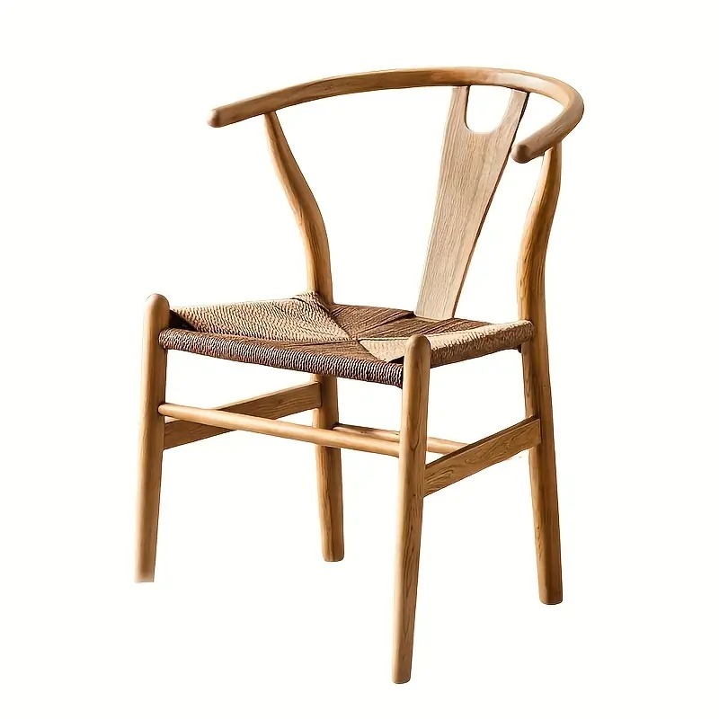 北欧風 ソリッドオーク Yチェア リビングチェア サークルチェア 背もたれ アームレスト付き マスター チェア ペーパーコード Yチェア