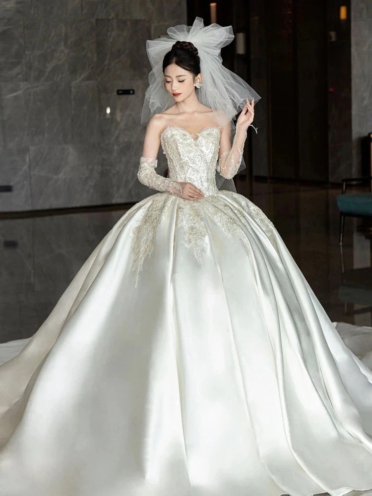 ドレス ワンピース トレーン ドレス ウェディングドレス 正式な場合礼装 パーティードレス 花嫁ロングドレス ドレス ワンピース