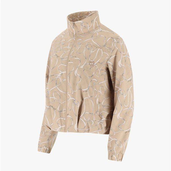 女性 春 リボンパターン メッシュ裏地 ジャンパー 6L21304_YS