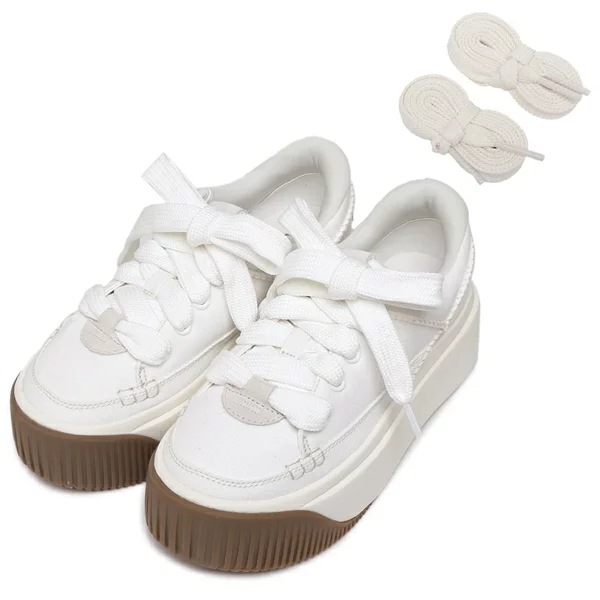 厚底 スニーカー イージー ダジット エッセンシャル レースアップ プラットフォーム ホワイト レディース 1167499 WHT