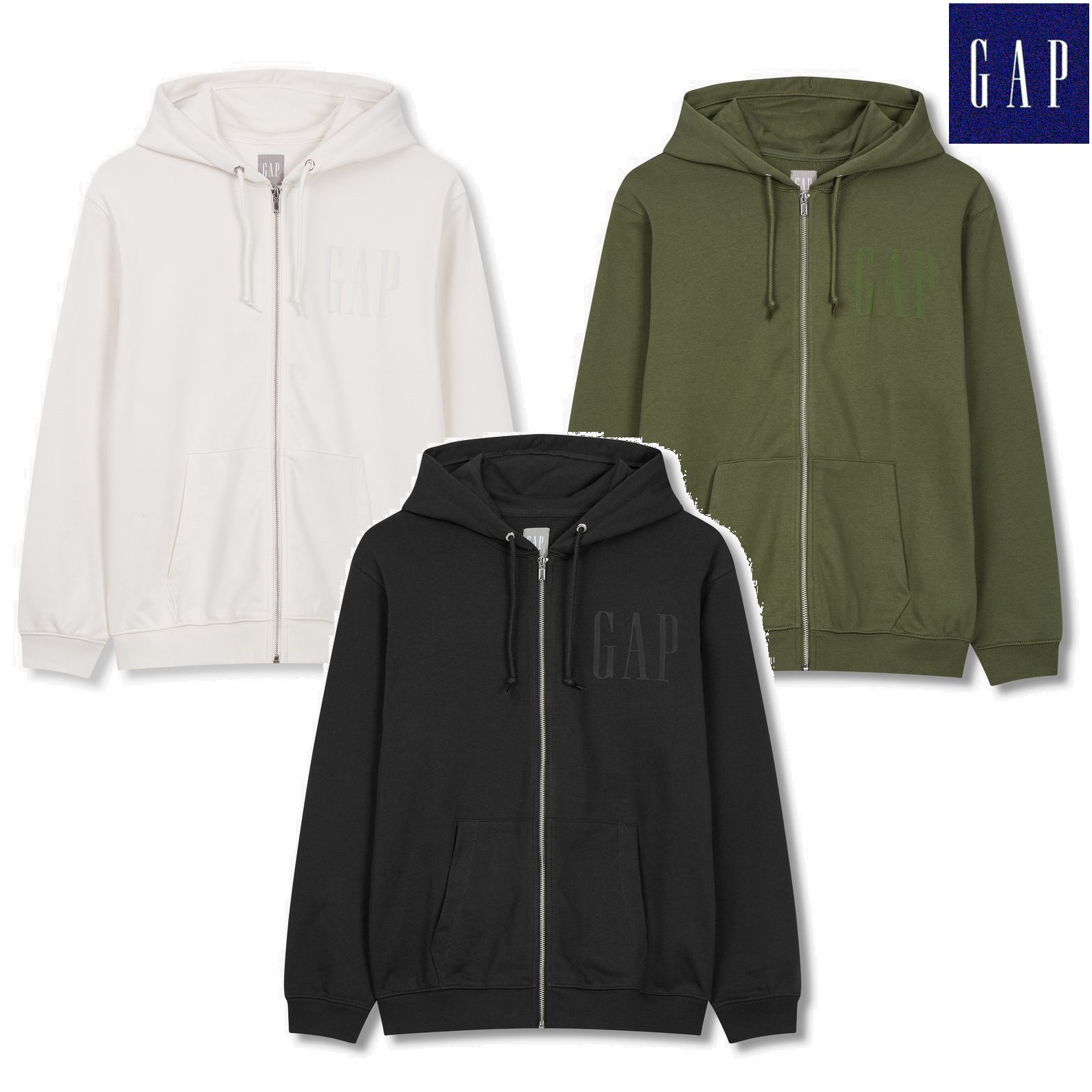 24SS [Men] Logo Graphic Hooded Zip-Up 3色 新商品 韓国の人気