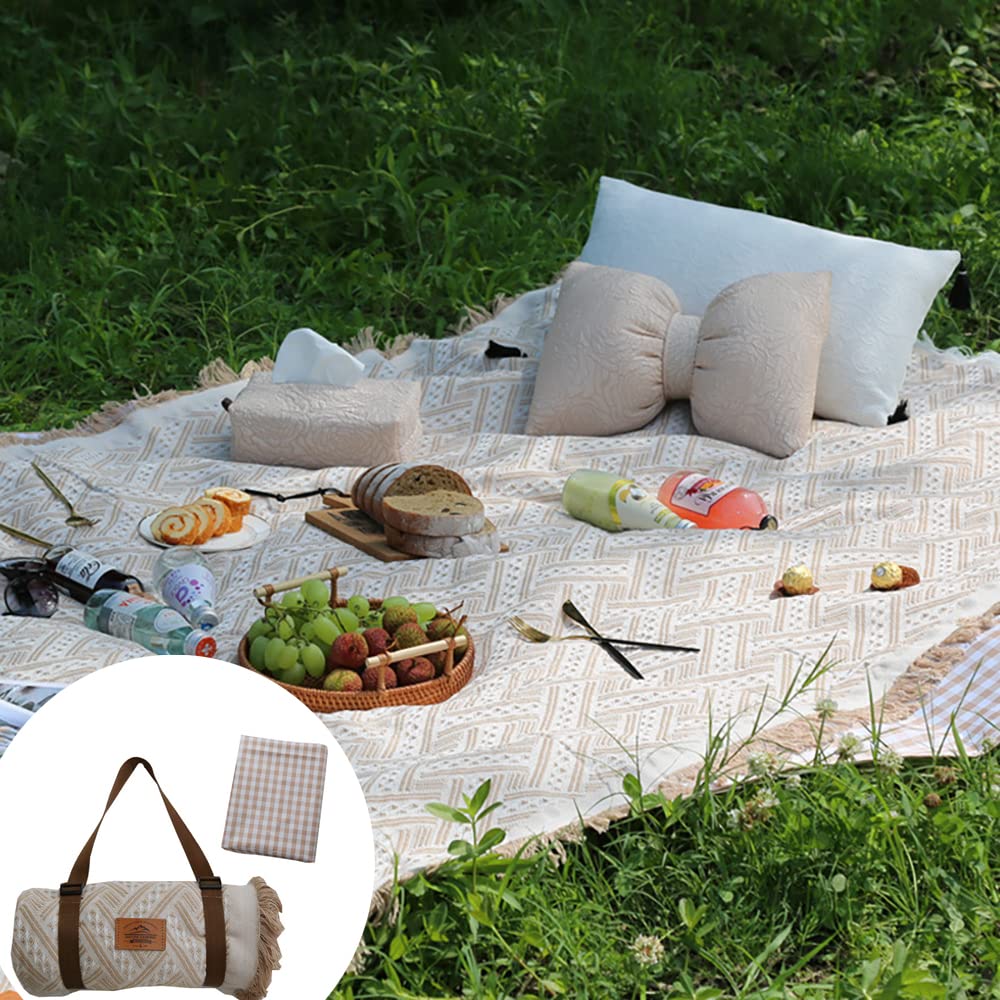 レジャーシート ニット 北欧風 ピクニックシート 折りたたみ 敷物 軽量 大判 厚手 防水 コンパクト キャンプ パーティー BBQ お花見 運動会 遠足 桜花見 撮影用 お誕生日祝い 家族旅行 簡単