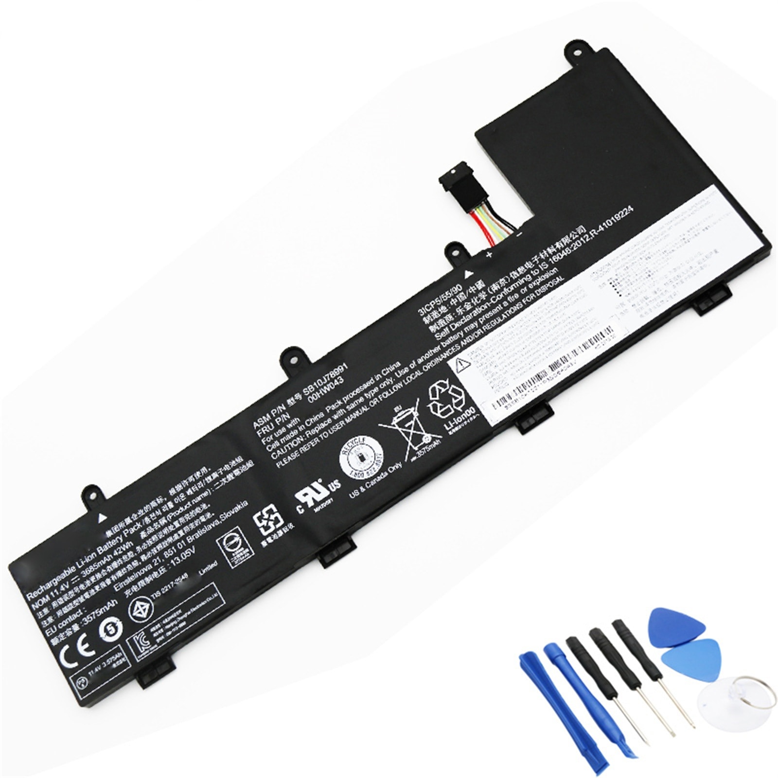 SB10J78991 電池・Lenovo/ThinkPadノートパソコン互換 42Wh/3685mAh SB10K97596 SB10J78990 SB10J78992 00HW042 00HW043