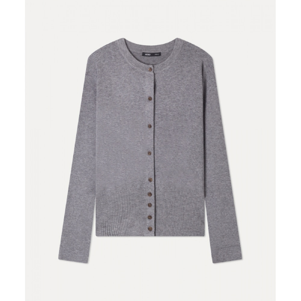 MIXXO エッセンシャルラウンドネックヘムモディファイドカーディガン_MiwckF930T