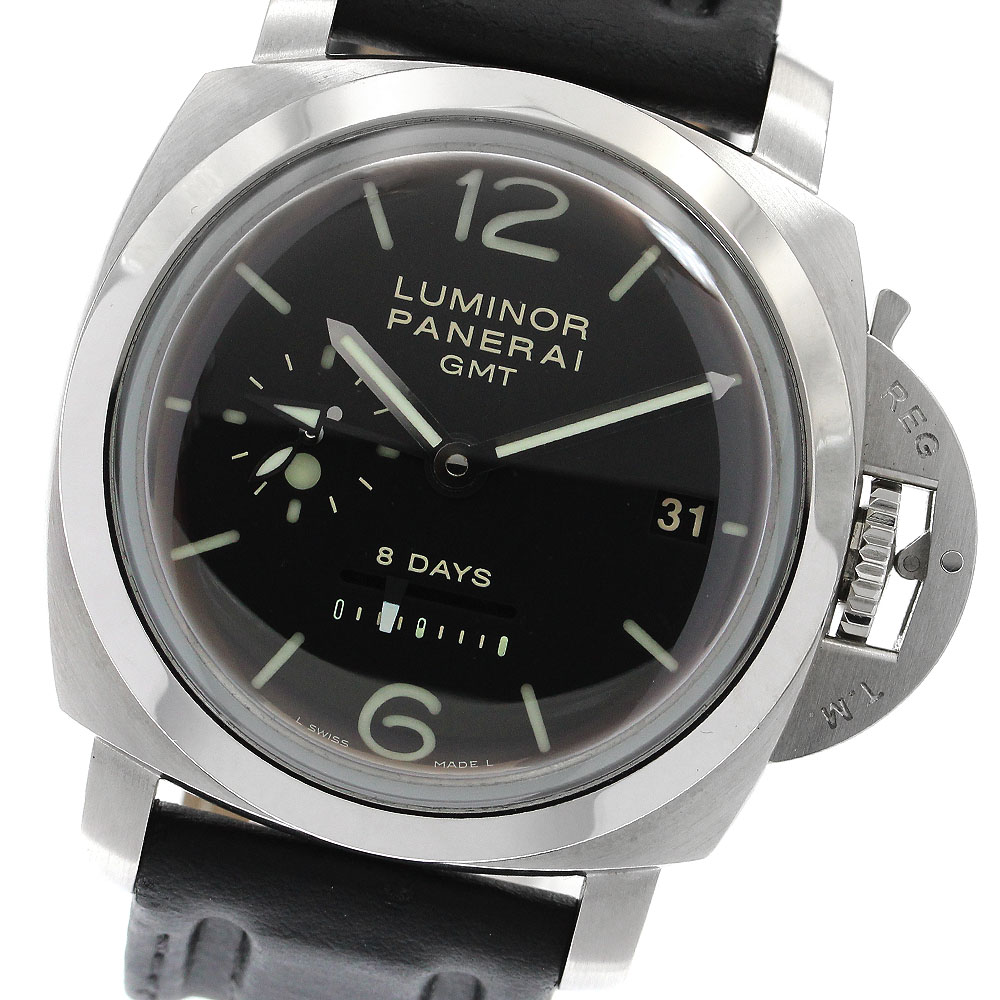 パネライ PANERAI PAM00233 ルミノール GMT 8デイズ スモールセコンド 手巻き メンズ 美品 箱付き_903706【中古】その他 ブランド腕時計
