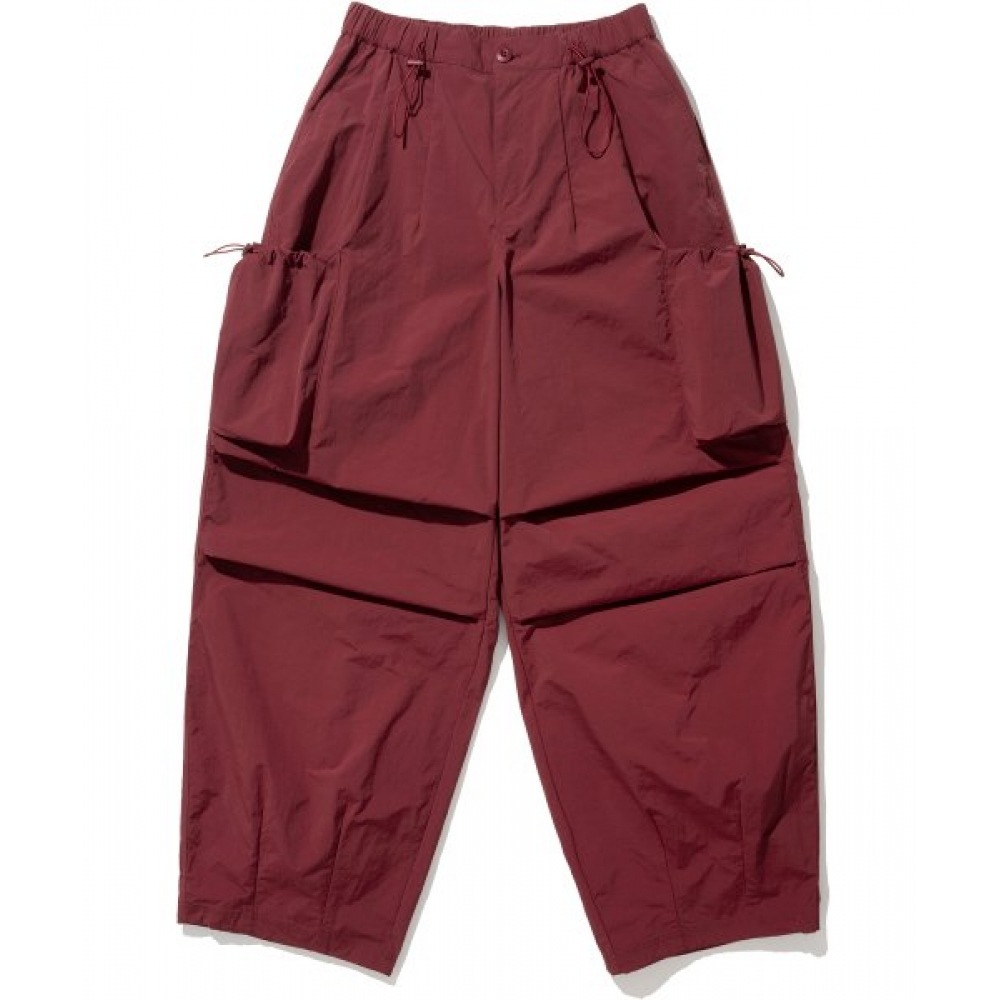 NOT4NERD ナイロンビッグポケットパラシュートパンツ-レッド