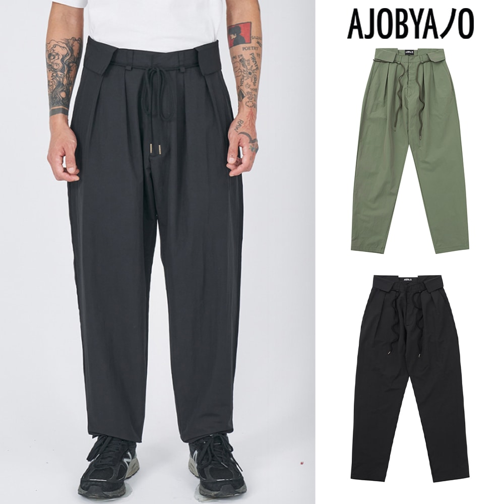 【AJO AJOBYAJO】 Two Tuck Nylon Baggy Pants