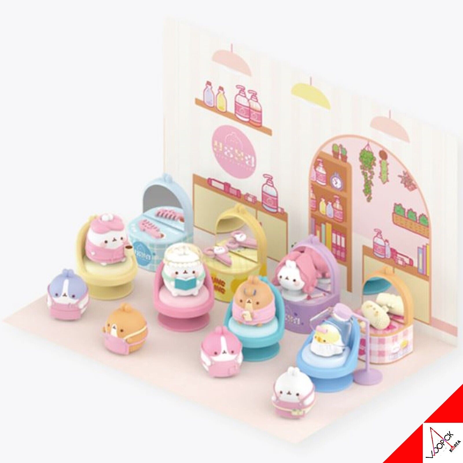 モラン/ヘアサロン/フィギュア/8点セット/役割遊び/8-タイプ/韓国/アニメ/美容室/正品