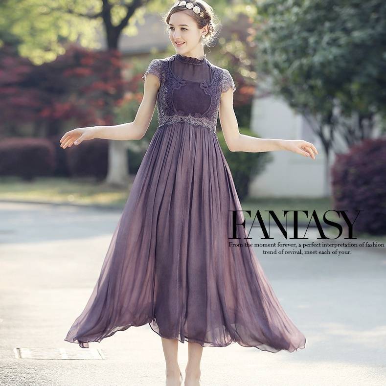 超人気,高評価!!パーティードレス 結婚式 お呼ばれ ドレス 袖あり ミモレ レース ワンピースドレス ロングワンピース パーティー きれいめ 大人可愛い フレア Aライン 個性的 二次会 ドレス 大