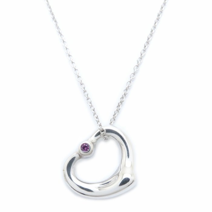 オープンハート ネックレス ピンクサファイヤ エルサペレッティ シルバー925 レディース/294567【中古】