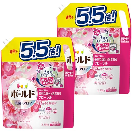 【まとめ買い】[大容量] ボールド 洗濯洗剤 液体 プレミアムブロッサム 詰め替え 2,200g×2袋