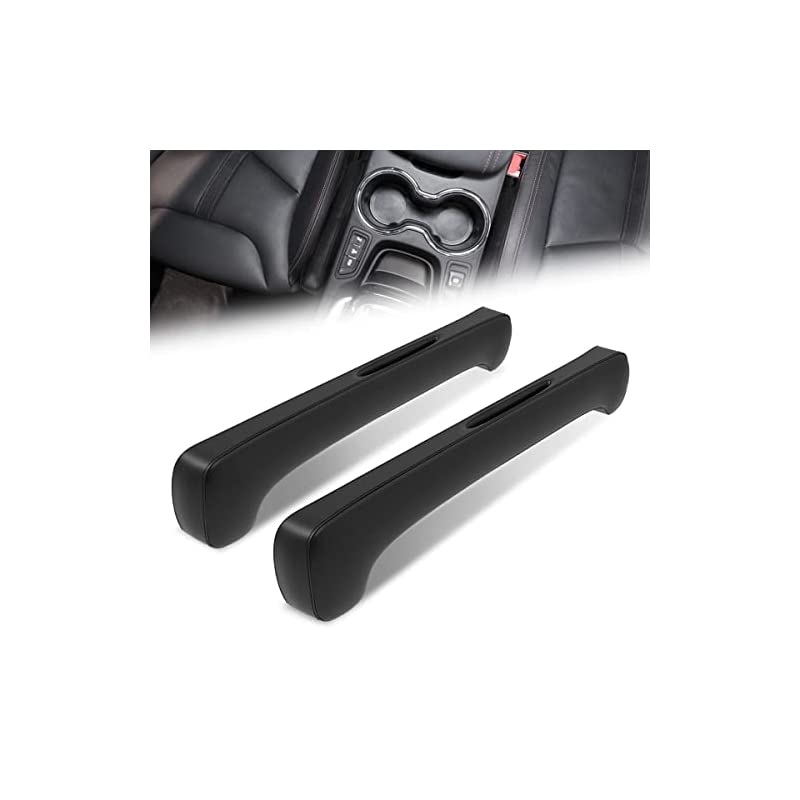 AutoGo 車用 シートコンソール 隙間クッション 車 隙間埋め 自然にフィット ダブルL字型ヘッド レザー仕様 収納スペース 運転席と助手席の2本入り 幅広い車種に対応 日本語説明書付き 2本入り