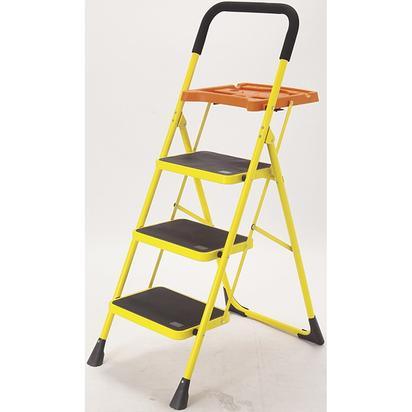 ファミリーライフ 便利なトレー付き脚立 3段 (02890) メーカー直送