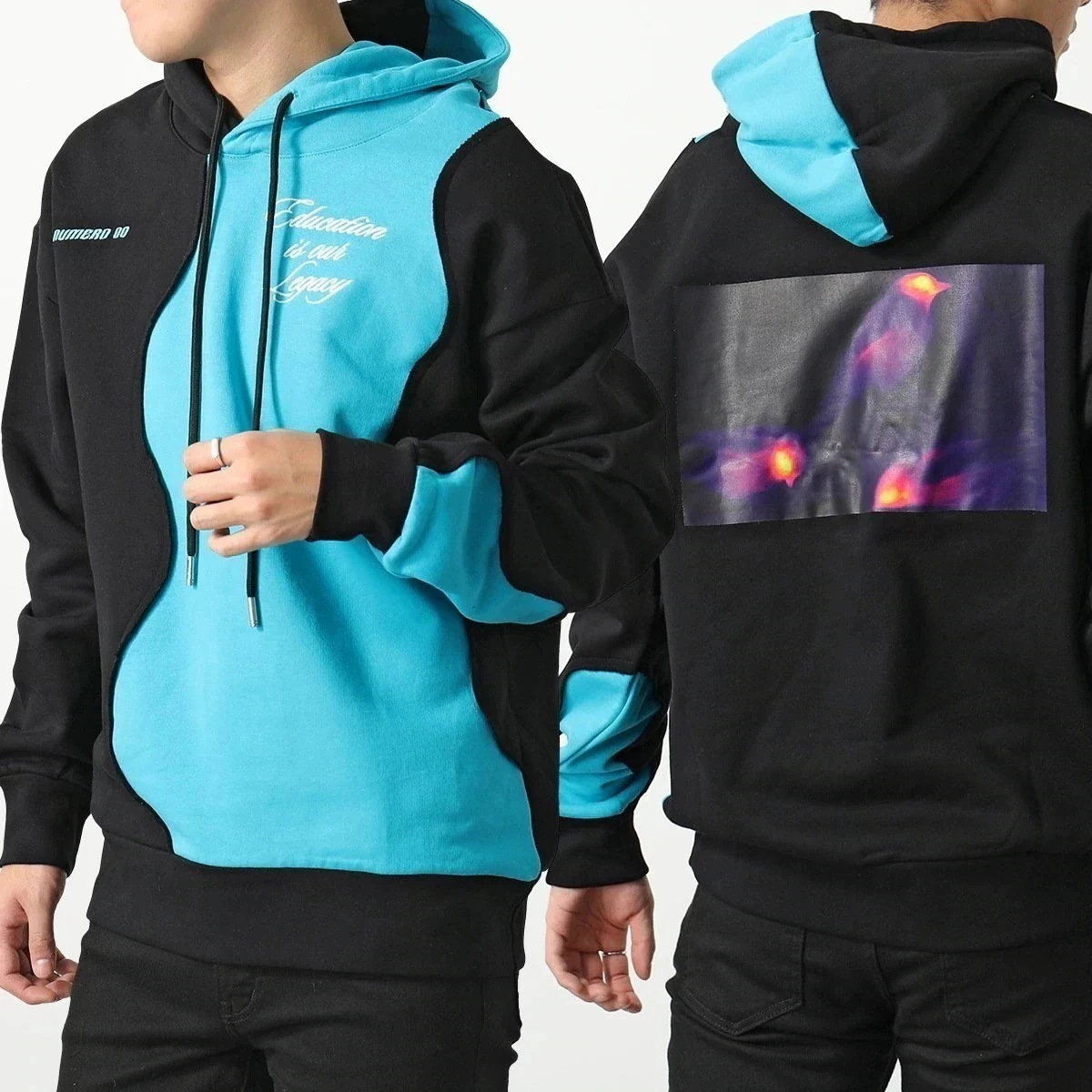 NUMERO 00 ヌメロ フーディー HOODIE MIX 22169 メンズ スウェットシャツ コットン ロゴ 刺繍 グラフィック プルオーバー 裏起毛 B 14,670円