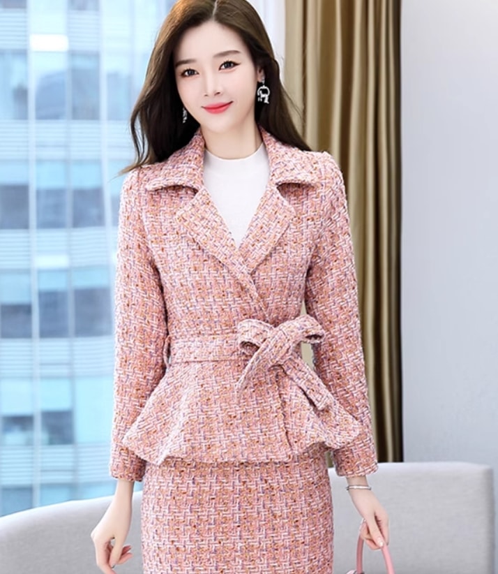 セットアップ デート モテアイテム スーツ ジャケット スカート 千鳥格子 大人可愛い きれいめ 上品 おしゃれ かっこいい 大人可愛い ラブリー キュート ガーリー クール モード系 セクシー