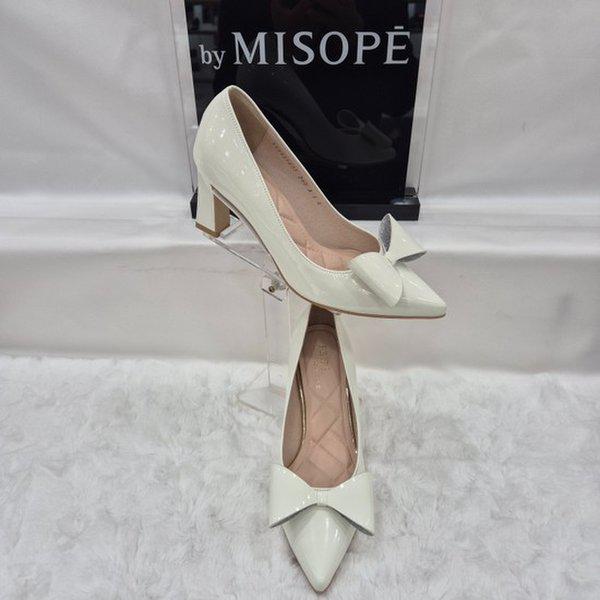 By 女性 リボン装飾パンプス 112HT431ST007 WHITE 1 JJ