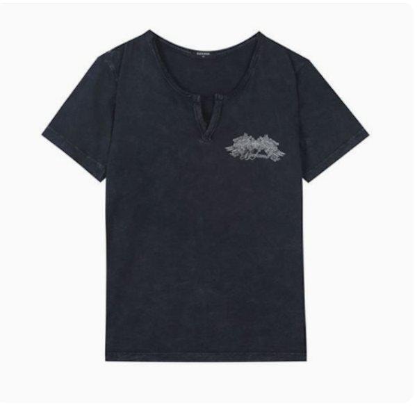 シングル ヴィンテージ 背面メッシュ ヘンリーネック半袖Tシャツ B252TS694P