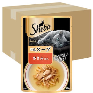 シーバ (Sheba) キャットフード アミューズ お魚の贅沢スープ ささみ添え 40g×96個 (ケース販売)