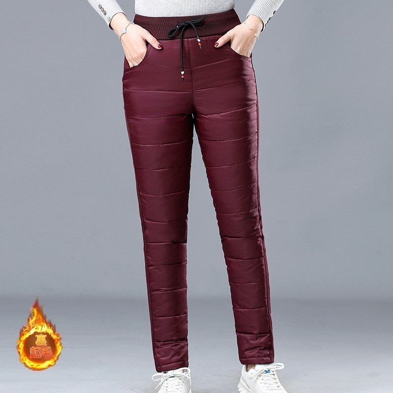 ダウンパンツ防寒ズボン軽いスリム保温性ロング丈レディース防風ロングパンツダウン中綿パンツボトムス長ズボン冬あったかパンツ