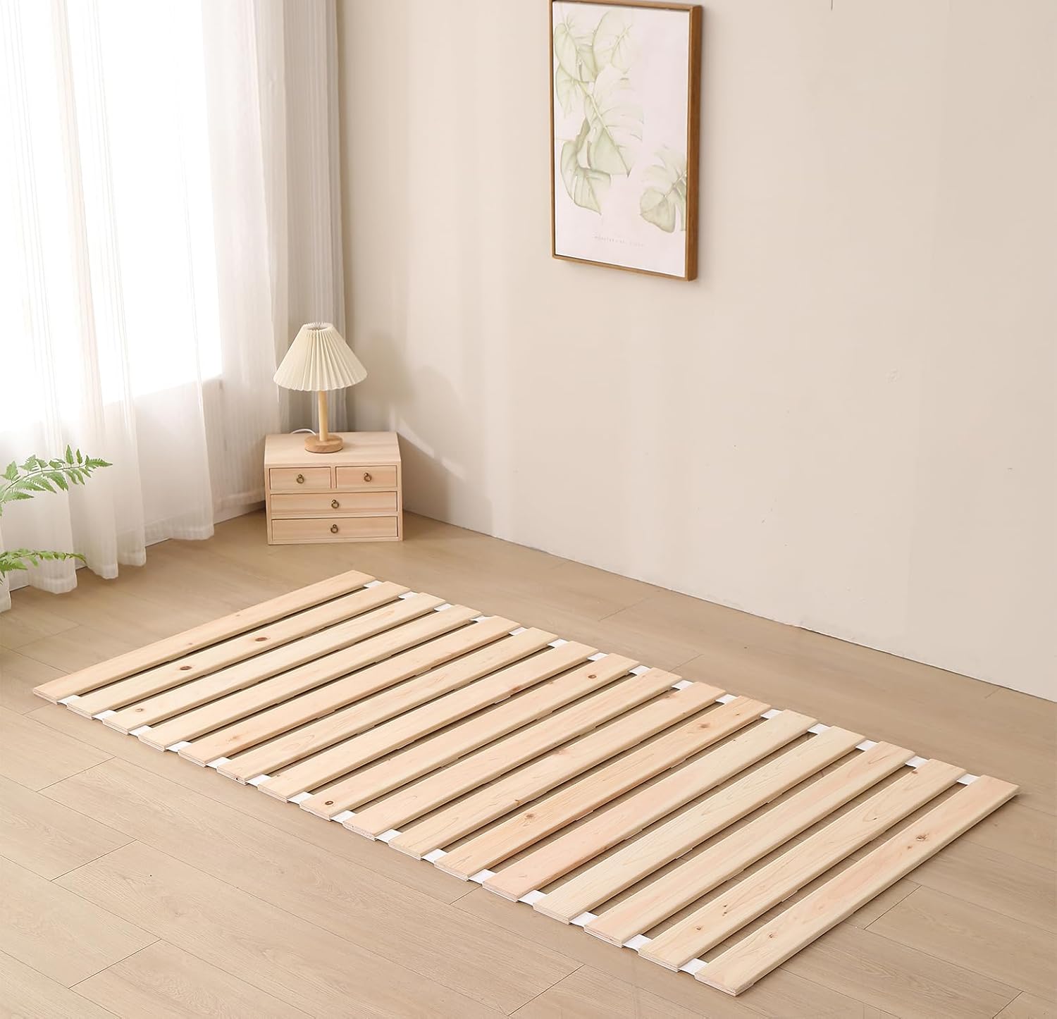 すのこベッド セミダブル 国産檜 ロール式 すのこ ベッド フレーム すのこマット 折りたたみ スノコ ベッド 通気 耐久 頑丈
