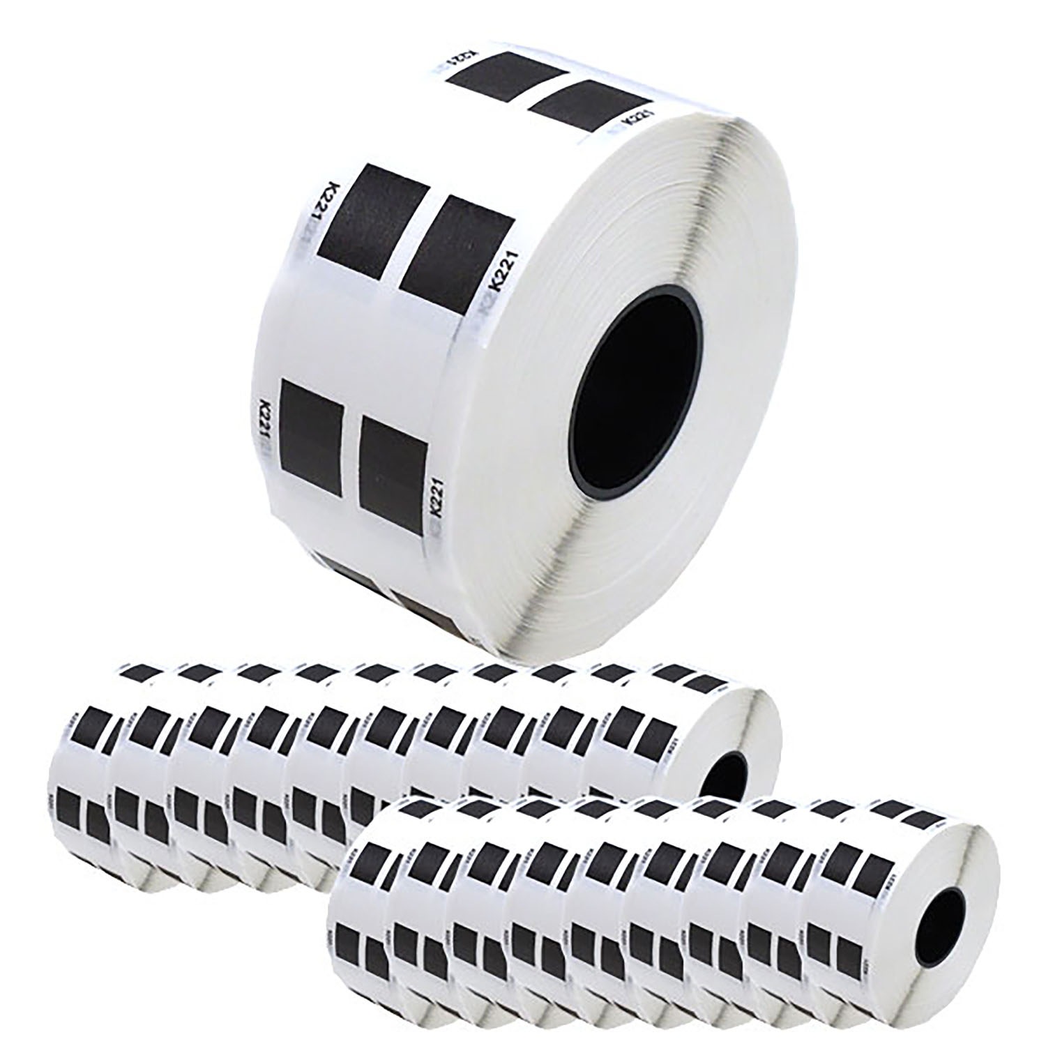 ブラザー用 ピータッチ DKプレカットラベル 感熱紙 DK-1221互換品 食品表示用 白 23mm×23mm 1000枚入り 20個