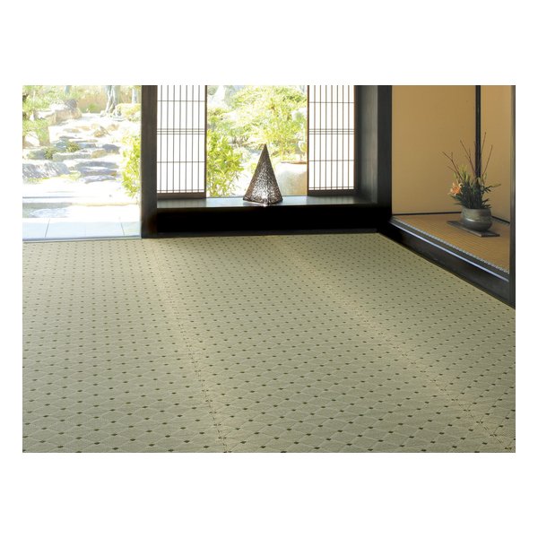 国産い草カーペット ダイヤ 抗カビ 袋織 本間2帖 約191×191cm グリーン 81606720