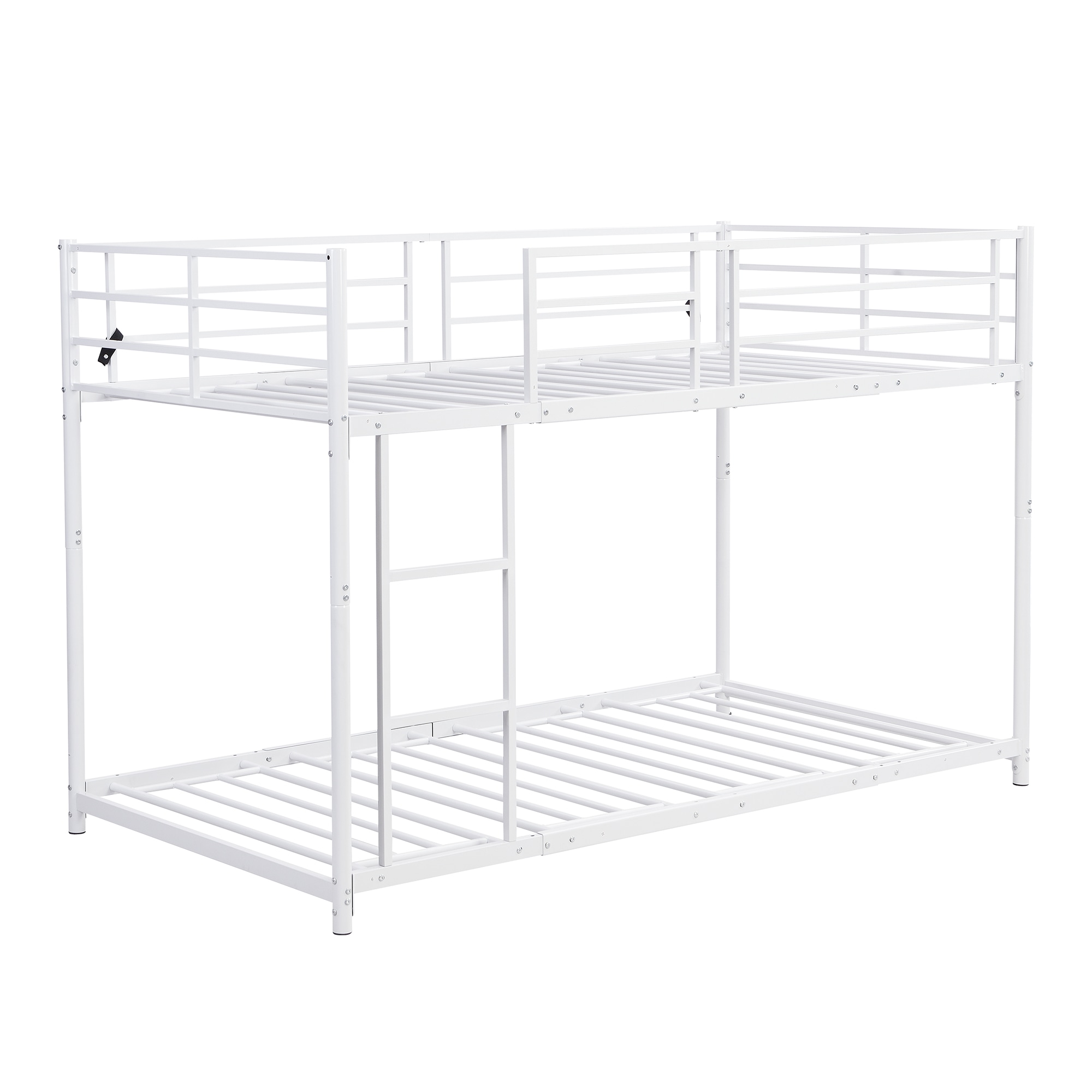 【国内へ発送&送·料·無·料】785【新作】【ホワイト】二段ベッド 2段ベッド スチール 耐震 ベッド シングル パイプベッド 2段ベット パイプ 金属製 頑丈 垂直はしご ロータイプ 2段ベッド 業