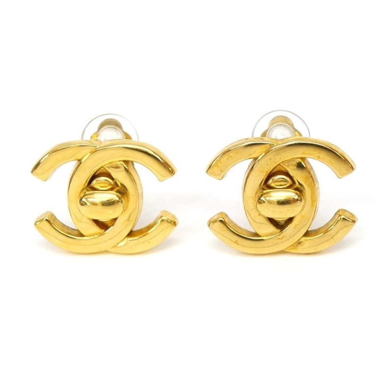 シャネル CHANEL ココマーク イヤリング ターンロック 95A ゴールド 【中古】(64891)