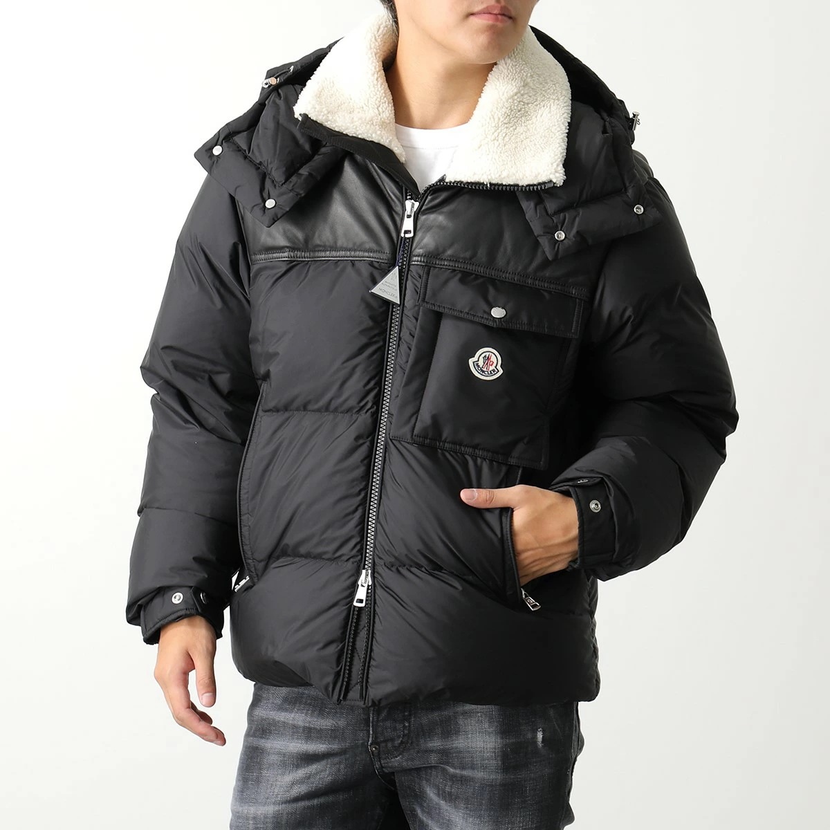 MONCLER モンクレール ダウンジャケット BRAYE ブレイ 1A00099 68352 メンズ スタンドネック シアリング ナイロン 撥水 フード付き 999