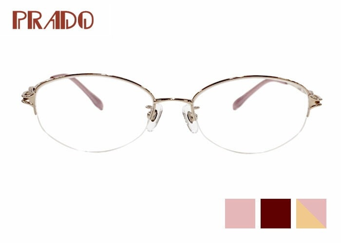 プラド PRADO 707 52size 日本製 ナイロール ハーフリム チタン オーバル フルリム レディース メガネ めがね 眼鏡