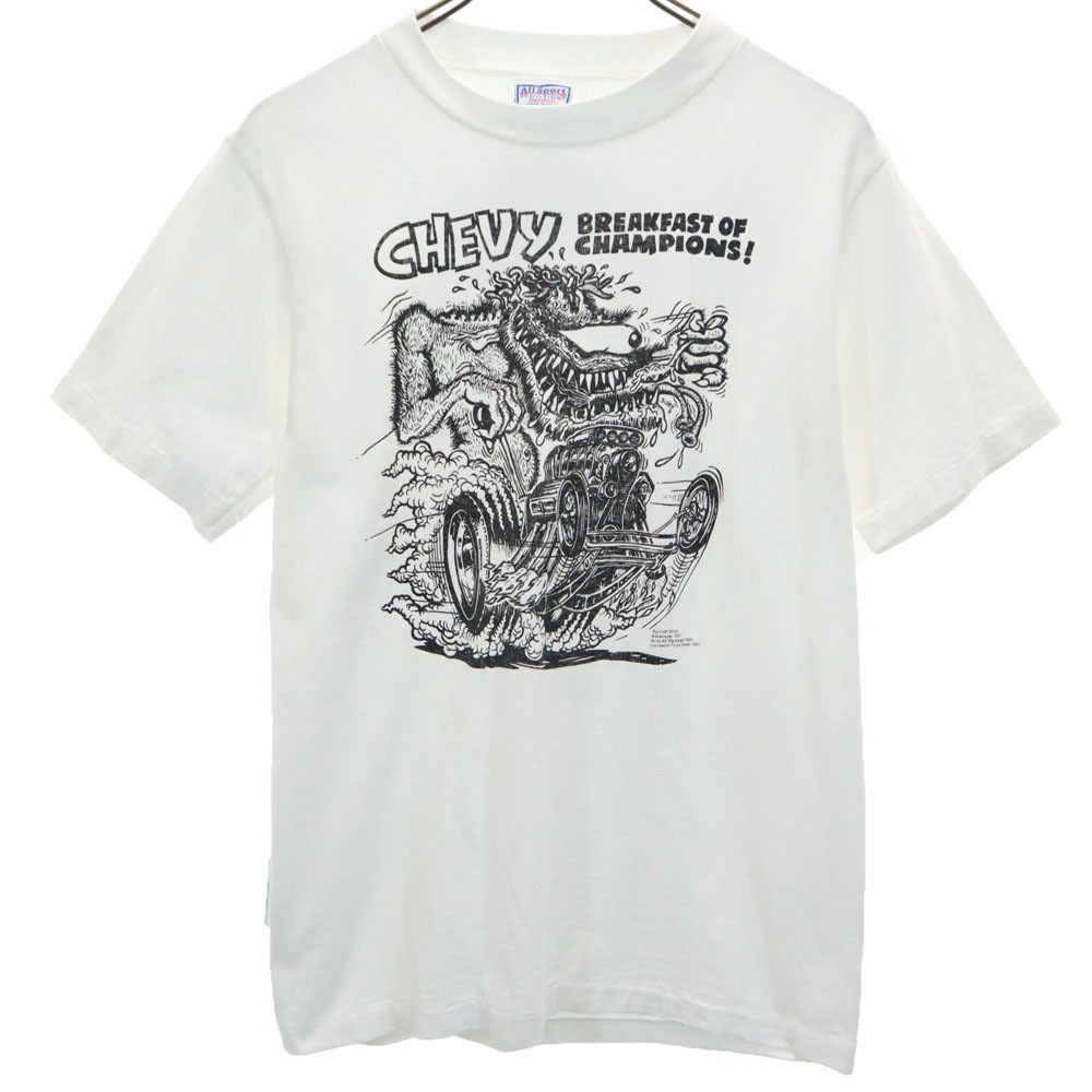 オールスポーツ 90s オールド USA製 ラットフィンク エドロス ラットフィンク 半袖 Tシャツ S ホワイト All Sport シングルステッチ Rat Fink メンズ