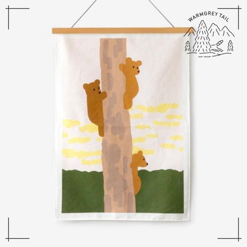 WARMGREYTAIL TREES &BEARS ファブリック