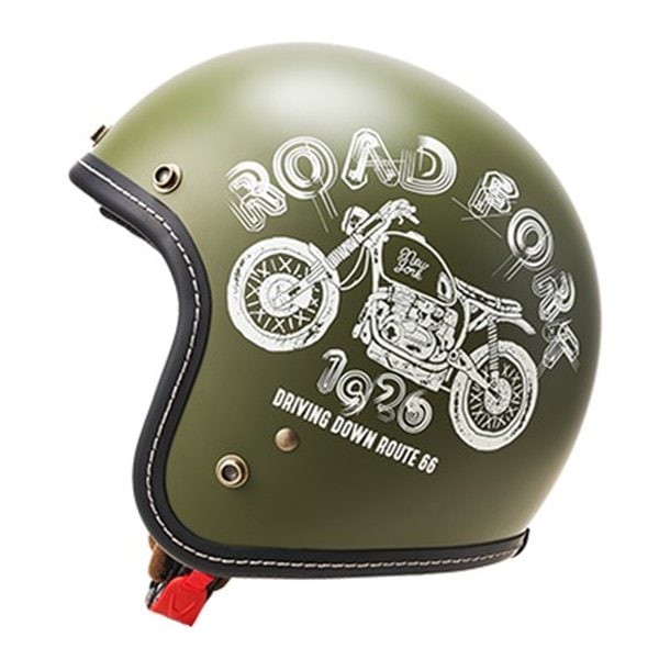 バイク用ジェットヘルメット ROAD FORK マットオリーブ/Lサイズ MCJ5/マットオリーブ/L