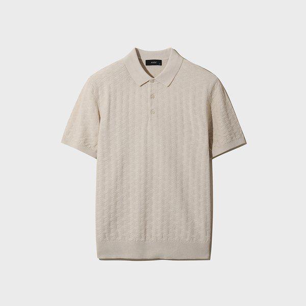 男性スクエア組織カラーネック半袖Tシャツ3カラーBSCG2CET1204