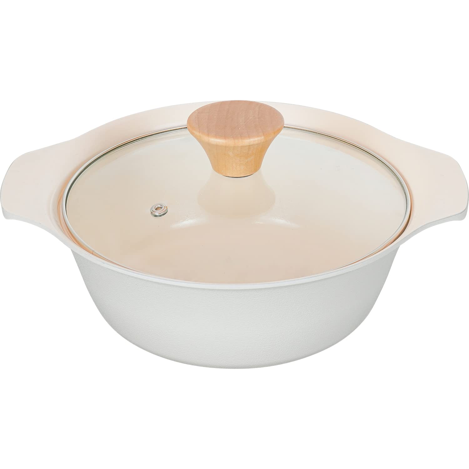 和平フレイズ 卓上鍋 21cm 7号サイズ 2~3人用 ホワイト IH・ガス対応 セラミック加工 丈夫 洗いやすい 軽い 栄養士監修レシピ付 ベジート・カーム ARB-2595