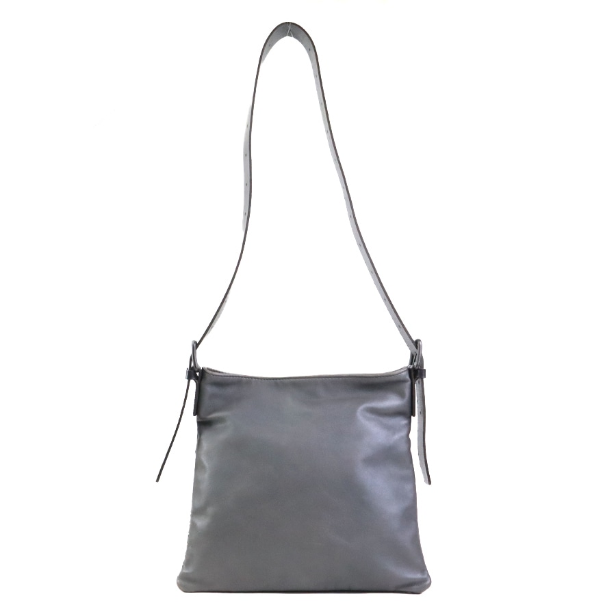 ボッテガヴェネタ BOTTEGAVENETA ショルダーバッグ レザー グレー×ブラック ユニセックス 56285g