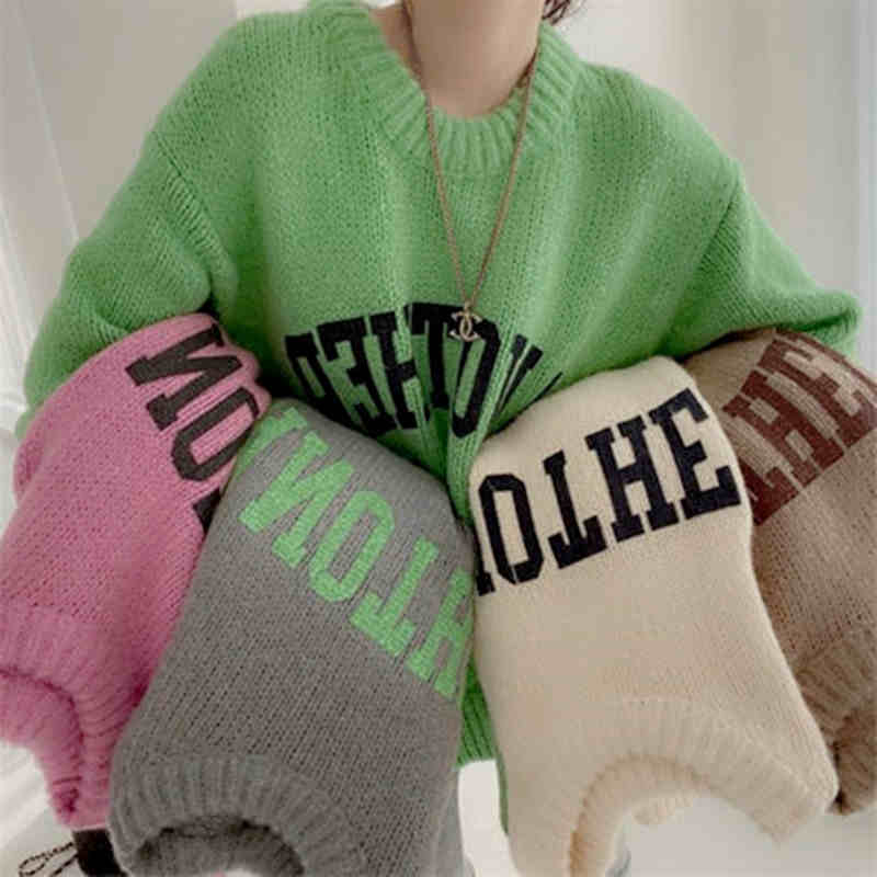 セーター レディース 長袖 ニット ドロップショルダー 萌袖 ラウンドネック かわいい カジュアル おしゃれ ゆったり 楽ちん ルーズ 通学 普段使い 白 緑 グレー ピンク カーキ S M L XL