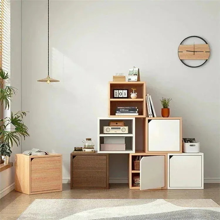 いいもの木製収納ボックス 扉付きキャビネット 扉 扉付きラック 書棚 収納ボックス オープン 扉付き カラーボックス 扉付き棚 おしゃれ コミック収納箱 a4ファイル 木製 ポム幅30cm 本棚